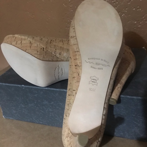 Via Spiga open toe cork pumps- NEW - Picture 2 of 4